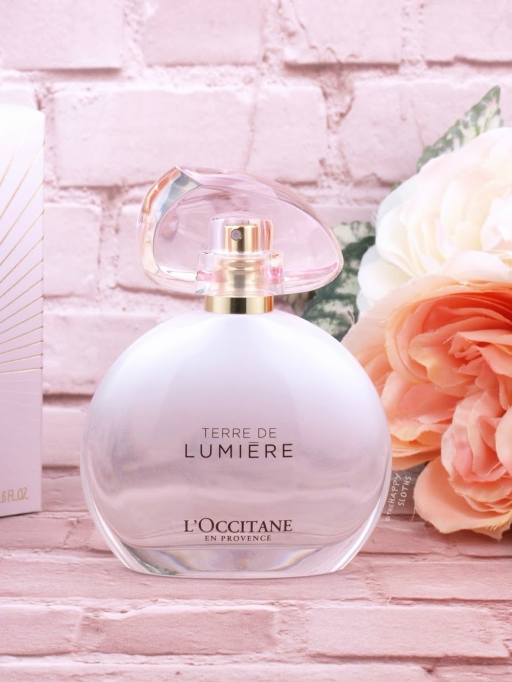 L'OCCITANE Terre de Lumiere Perfume Bottle — Pale Pink and Gold Accents